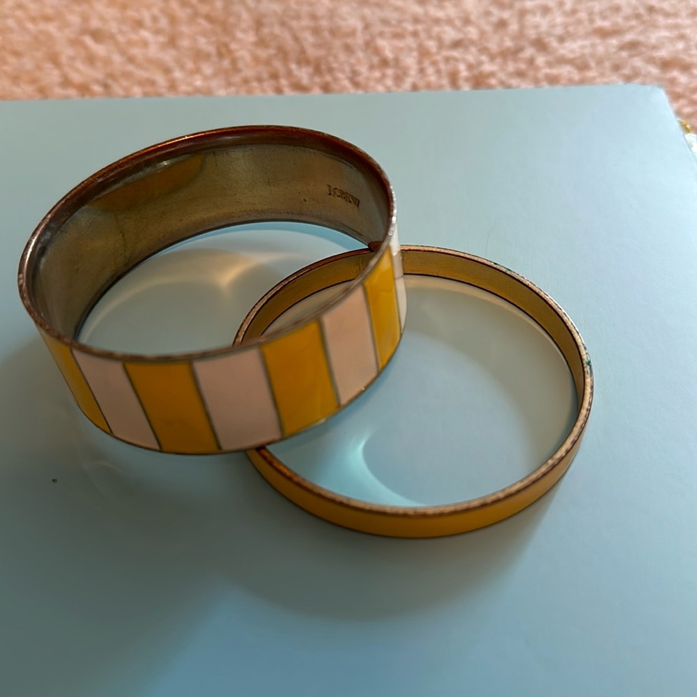 J. Crew set of 2 Yellow Enamel Bangle Bracelets